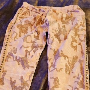 Venti6 Italy stretch pink camo pants
